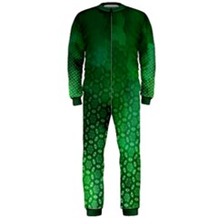 Ombre Green Abstract Forest Onepiece Jumpsuit (men)