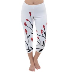 Elegant Tree Capri Winter Leggings 