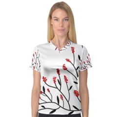 Elegant Tree Women s V-neck Sport Mesh Tee