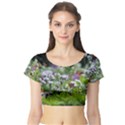 Wild Flowers Short Sleeve Crop Top (Tight Fit) View1