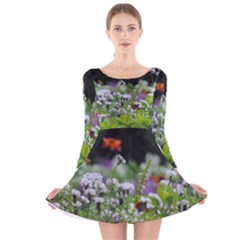 Wild Flowers Long Sleeve Velvet Skater Dress