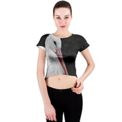 Stork Bird Crew Neck Crop Top