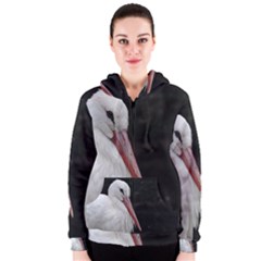 Stork Bird Women s Zipper Hoodie