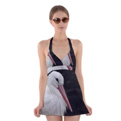 Stork Bird Halter Swimsuit Dress