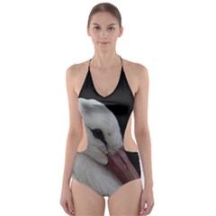 Wild Stork Bird Cut-out One Piece Swimsuit