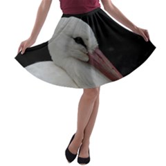 Wild Stork Bird A-line Skater Skirt