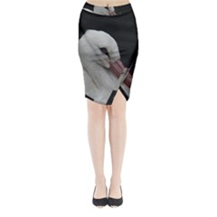 Wild Stork Bird Midi Wrap Pencil Skirt