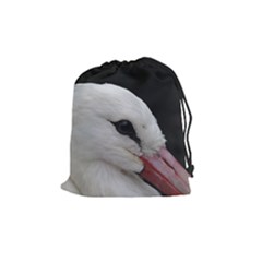 Wild Stork Bird, Close-up Drawstring Pouches (medium) 