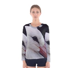 Wild Stork Bird, Close-up Women s Long Sleeve Tee