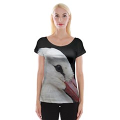 Wild Stork Bird, Close-up Women s Cap Sleeve Top