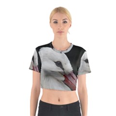 Wild Stork Bird, Close-up Cotton Crop Top by picsaspassion