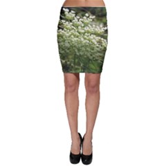 White Summer Flowers Bodycon Skirt