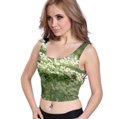 White Summer Flowers Crop Top