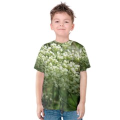 White Summer Flowers Kids  Cotton Tee