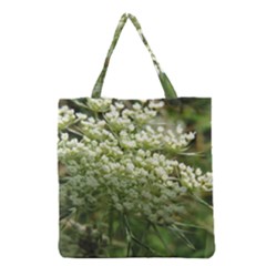 White Summer Flowers Grocery Tote Bag