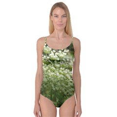 White Summer Flowers Camisole Leotard  by picsaspassion