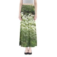 White Summer Flowers Maxi Skirts