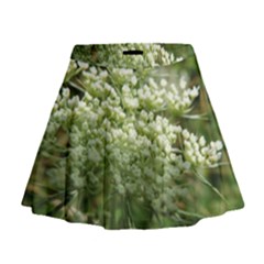 White Summer Flowers Mini Flare Skirt