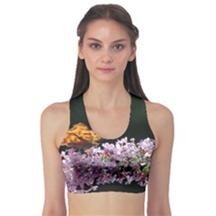 Butterfly Sitting On Flowers Sports Bra