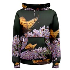 Butterfly Sitting On Flowers Women s Pullover Hoodie