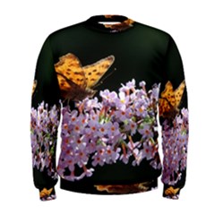 Butterfly Sitting On Flowers Men s Sweatshirt