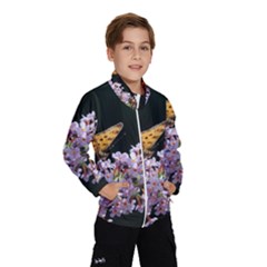 Butterfly Sitting On Flowers Wind Breaker (kids)