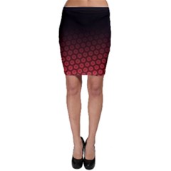 Ombre Black And Red Passion Floral Pattern Bodycon Skirt by DanaeStudio