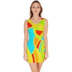 Colorful Decor Sleeveless Bodycon Dress by Valentinaart