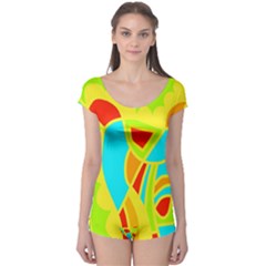 Colorful Decor Boyleg Leotard 