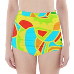 Colorful Decor High-waisted Bikini Bottoms