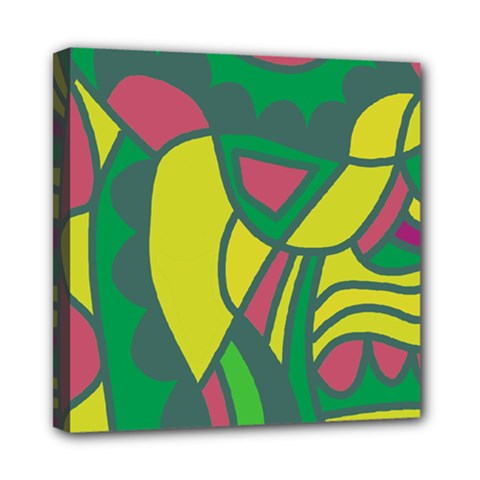 Green Abstract Decor Mini Canvas 8  X 8 