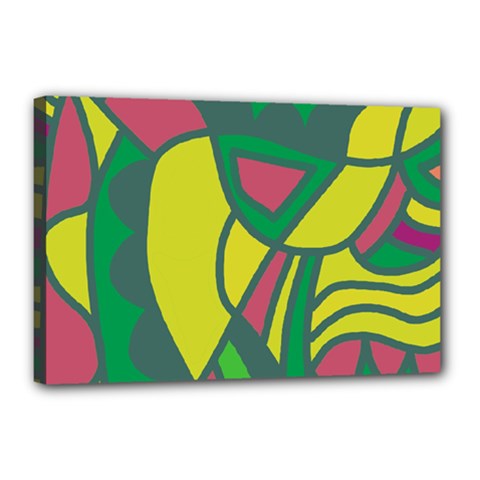 Green Abstract Decor Canvas 18  X 12 