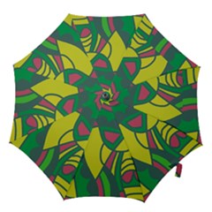 Green Abstract Decor Hook Handle Umbrellas (large)