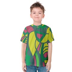 Green Abstract Decor Kids  Cotton Tee