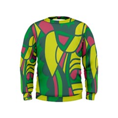 Green Abstract Decor Kids  Sweatshirt