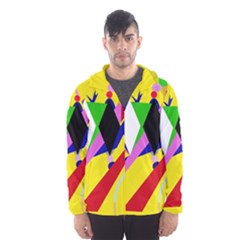 Yellow Abstraction Hooded Wind Breaker (men)