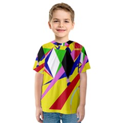 Yellow Abstraction Kids  Sport Mesh Tee