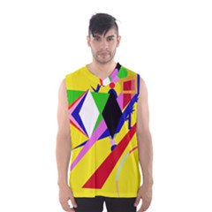 Yellow Abstraction Men s Basketball Tank Top by Valentinaart