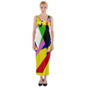 Yellow abstraction Fitted Maxi Dress View1