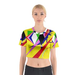 Yellow Abstraction Cotton Crop Top