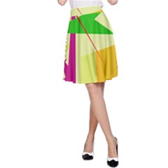 Colorful Abstract Art A-line Skirt