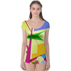 Colorful Abstract Art Boyleg Leotard 