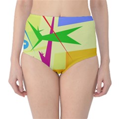 Colorful Abstract Art High-waist Bikini Bottoms