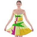 Colorful abstract art Strapless Bra Top Dress View1