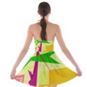 Colorful abstract art Strapless Bra Top Dress View2