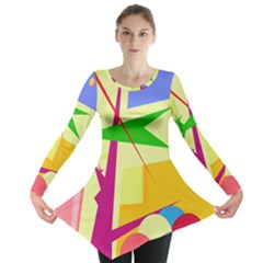 Colorful Abstract Art Long Sleeve Tunic 