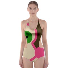 Dog Face Cut-out One Piece Swimsuit by Valentinaart