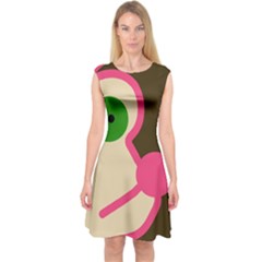 Dog Face Capsleeve Midi Dress