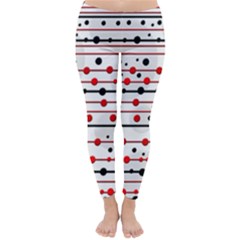 Dots And Lines Winter Leggings  by Valentinaart