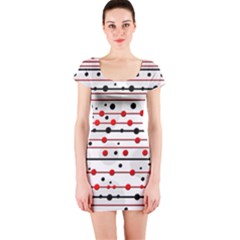 Dots And Lines Short Sleeve Bodycon Dress